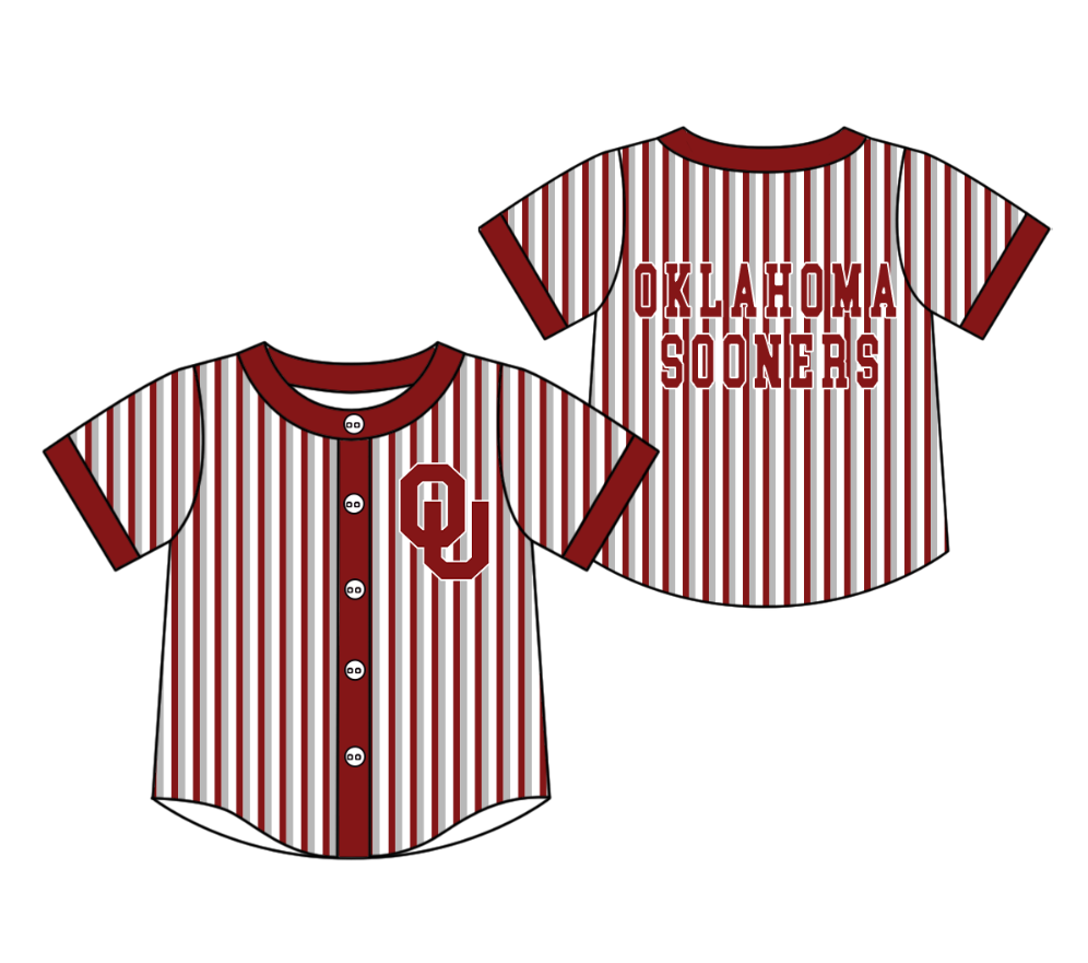 Custom moq 5 mix size milk silk summer teams Red Striped Short-Sleeved Button-Down Shirt for Baby Boy Outfit