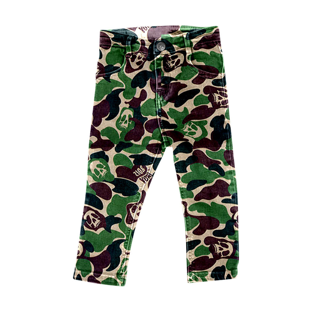7.16 custom each style moq 5eta 4-6week baby boys clothes camouflage green bell bottom pant jeans pant