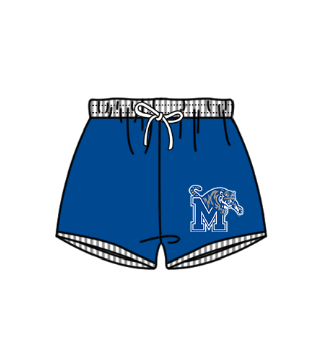 Custom moq 5 mix size milk silk summer teams baby girl boys clothes Blue Two-Piece Swimsuit Set One Piece Swimsuits boy swim trunks