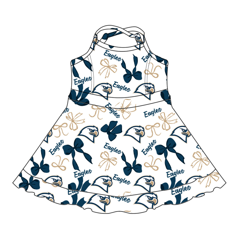 Custom moq 5 mix size milk silk summer teams baby girls clothes bow blue hooded long sleeve pants sets and skirts sets and dress and jumpsuit and top-25.7.31