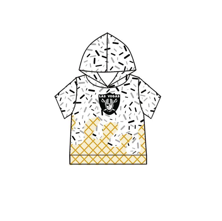 Custom summer teams baby girls clothes team white hooded long sleeve tops and short sleeve top and dress and pants and shorts-25.6.12