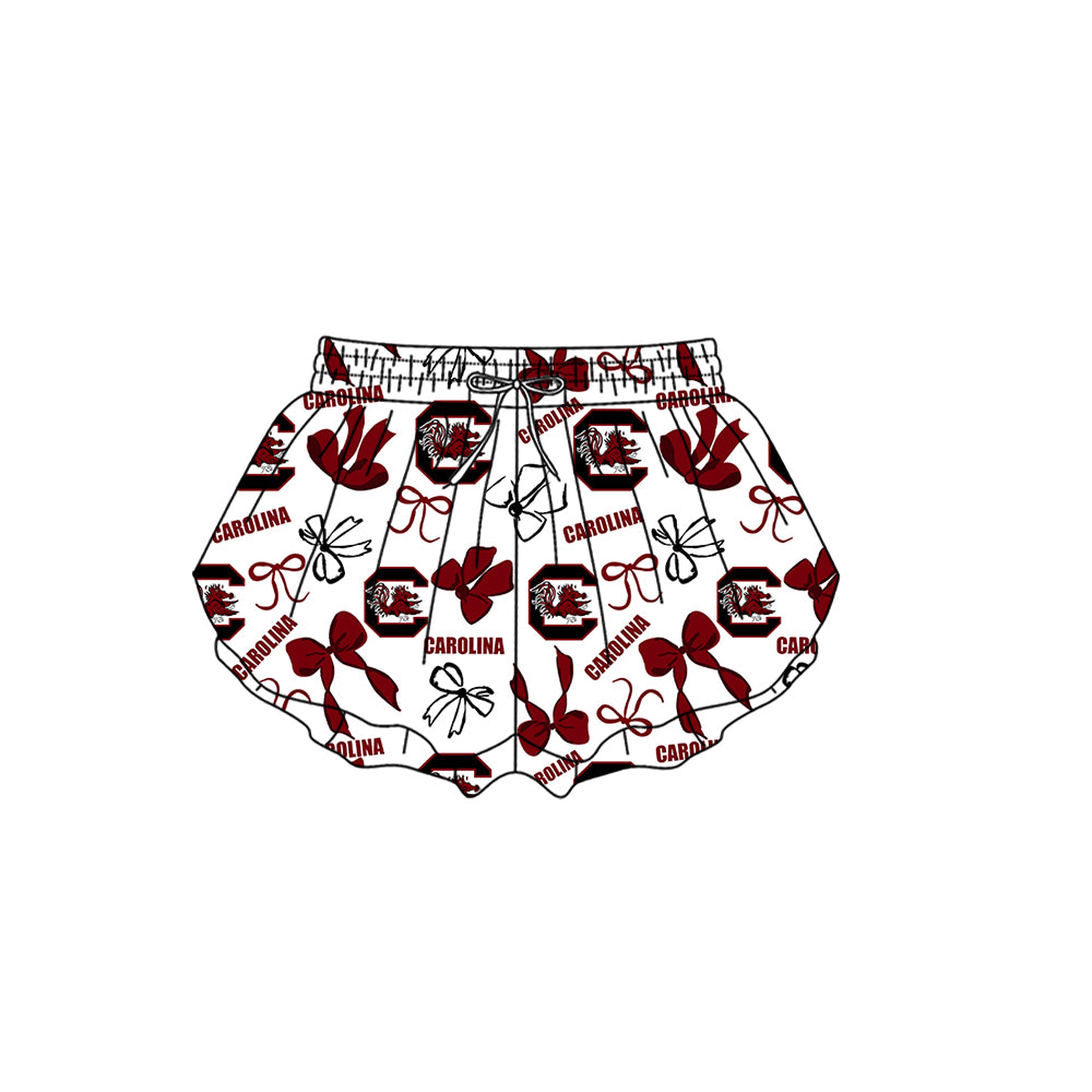 Custom moq 5 mix size milk silk summer teams Baby Girls Red Bow Vest Top Skirt Shorts Sets Sleeveless Yoga Knee Length Dresses Yoga Shorts