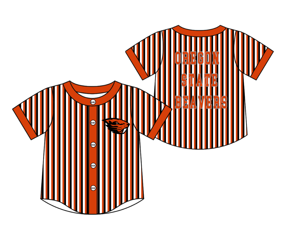 Custom moq 5 mix size milk silk summer teams Red Striped Short-Sleeved Button-Down Shirt for Baby Boy Summer Outfit