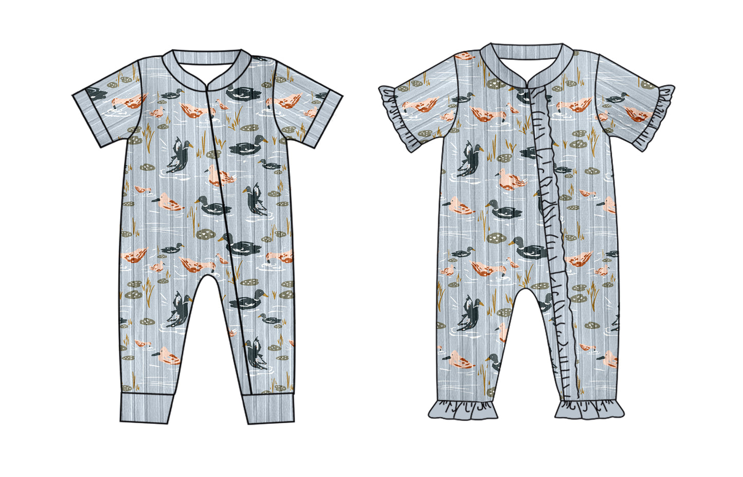 25.6.4 custom each style moq 5eta 4-6week Sibling Sisters duck baby girl short sleeve romper 1 and romper 2 match family design