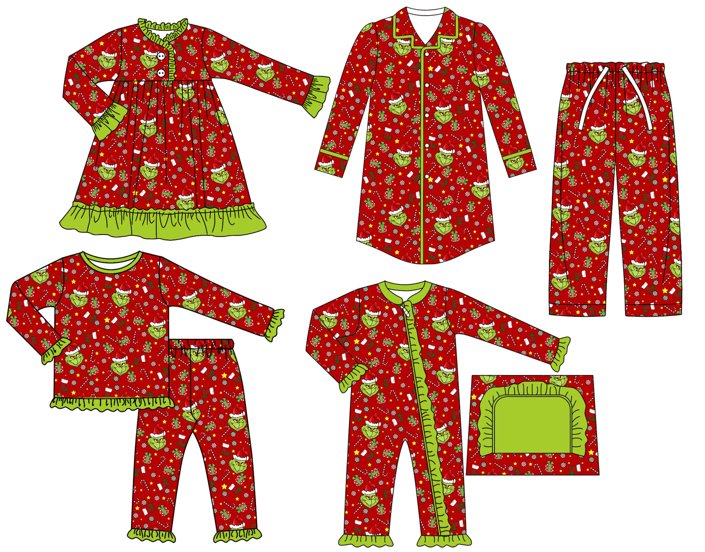 25.7.26 custom each style moq 5eta 4-6week Sibling Sisters Christmas baby girl long sleeve pants sets and adult top and adult pants and romper and dress match family design