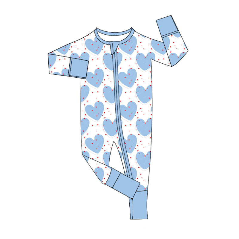 10.18 custom each style moq 5eta 4-6week Sibling love blue baby boy sets and rompers match family design