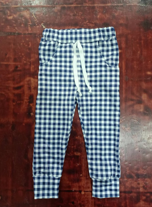 custom moq 5 eta 5weeks summer Summer blue plaid trousers