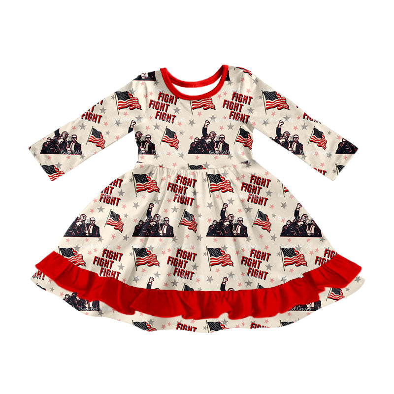 8.3 custom each style moq 5eta 4-6week baby girls clothes fight long sleeve dress