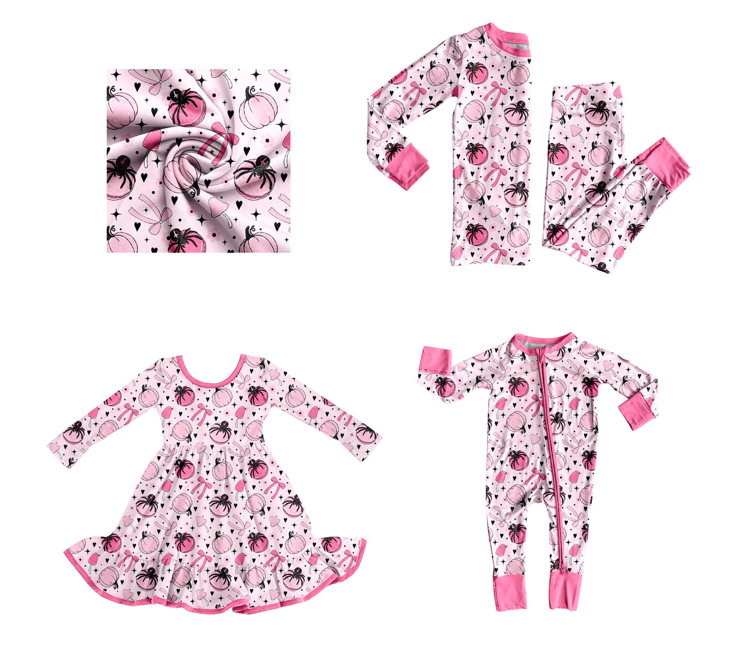 25.8.13 custom each style moq 5eta 4-6week Sibling Sisters pumpkin bow pink baby girl long sleeve pants sets and dress and rompers match family design