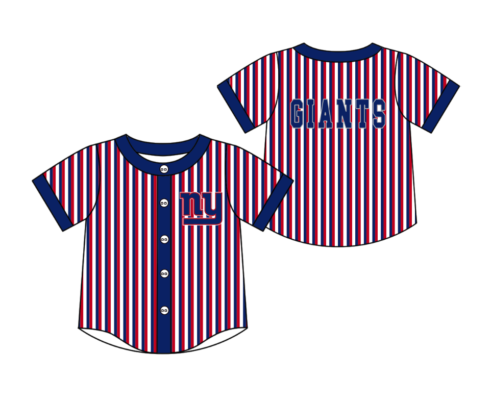 Custom moq 5 mix size milk silk summer teams Red Striped Navy Blue Short-Sleeved Button-Down Shirt for Baby Boy Summer Outfit