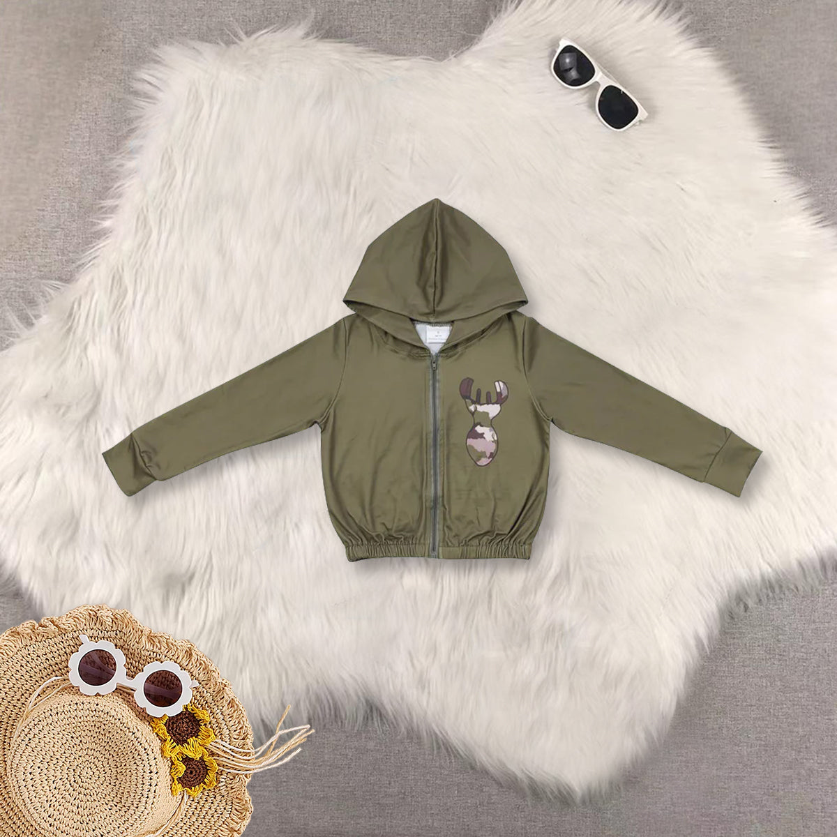 RTS NO MOQ Sibling Baby kid Camouflage pullover hooded long sleeve tops
