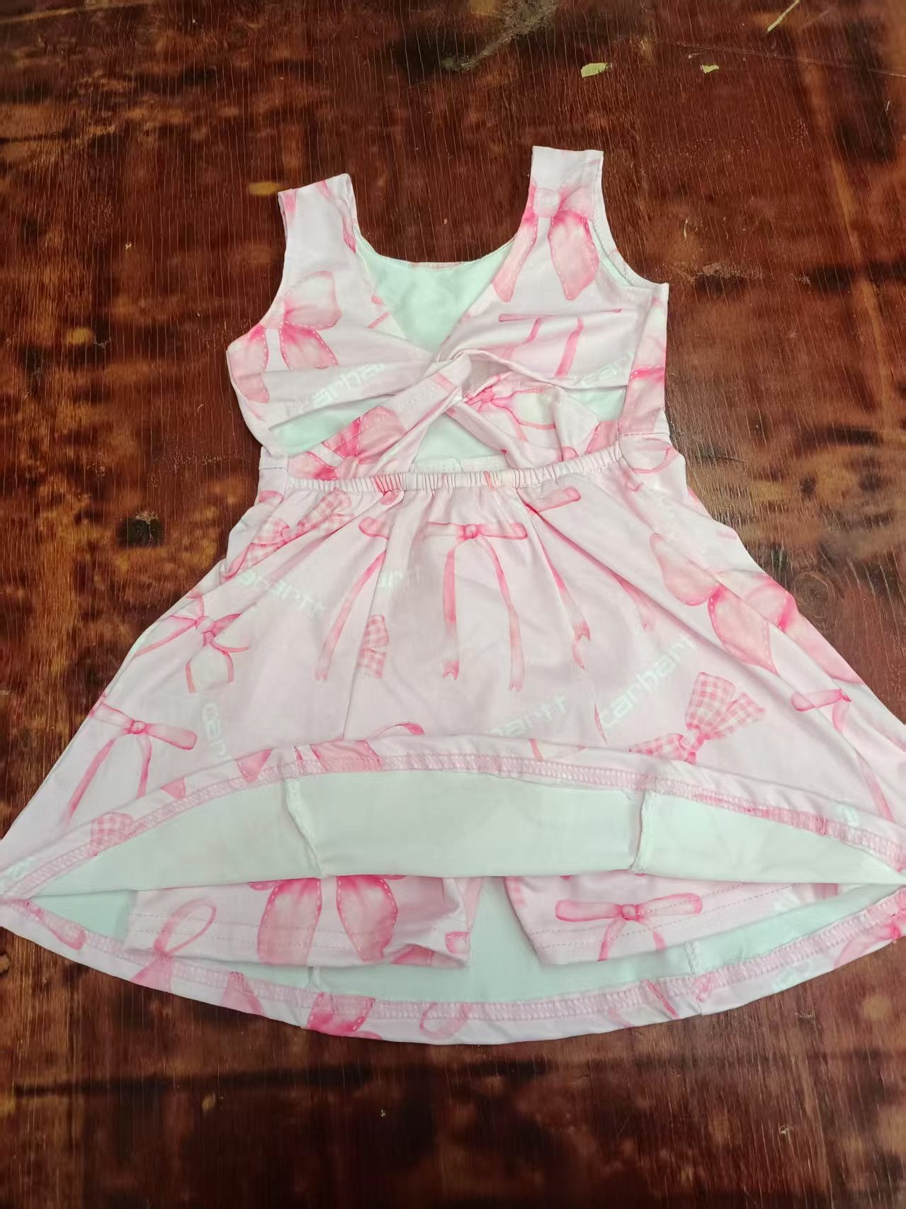 Custom moq 3 eta 6-7weeks baby girl clothes bow pink sleeveless dress
