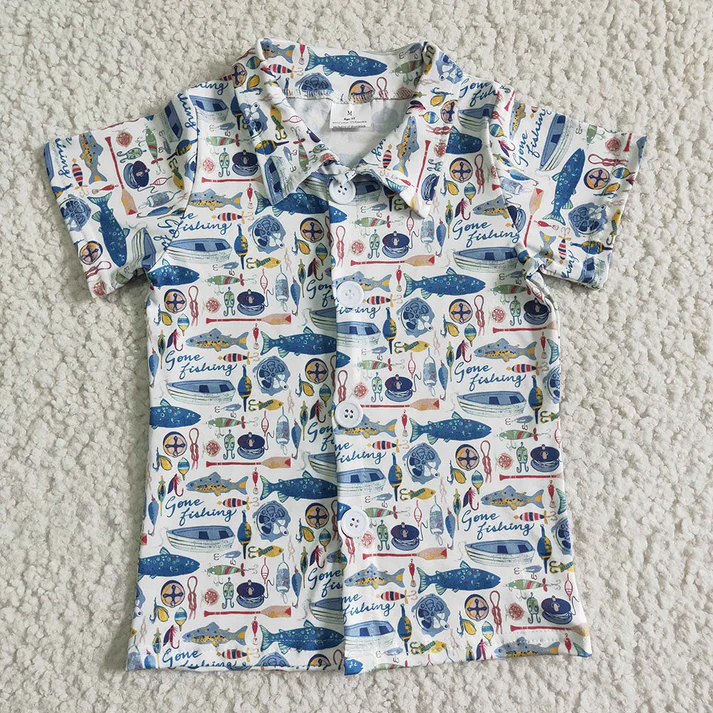 RTS NO MOQ baby boy clothes short-sleeved tops