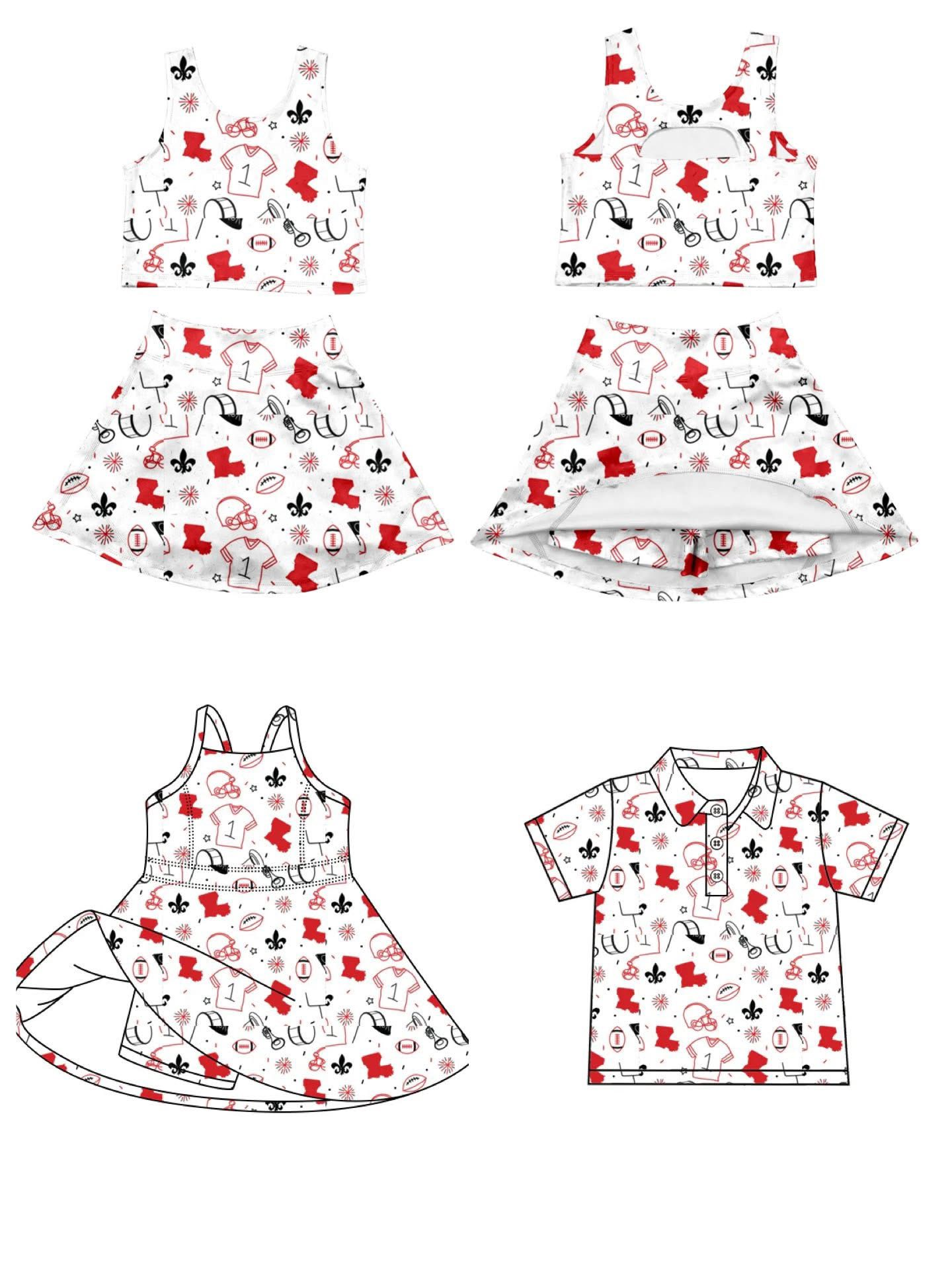 Custom moq 5 mix size milk silk summer teams baby girls clothes team sleeveless skirts sets and dress and top-25.8.14