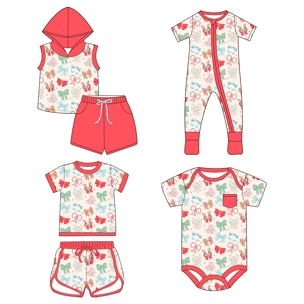 Custom moq 5 each style eta 6-7weeks baby girl clothes bow short sleeve shorts sets and sets 2 and romper 1 and romper 2-25.7.14