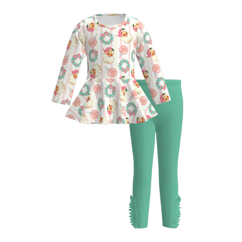 Custom moq 5 each style eta 6-7weeks baby girl clothes long sleeve pants sets 1 and sets 4-25.7.19