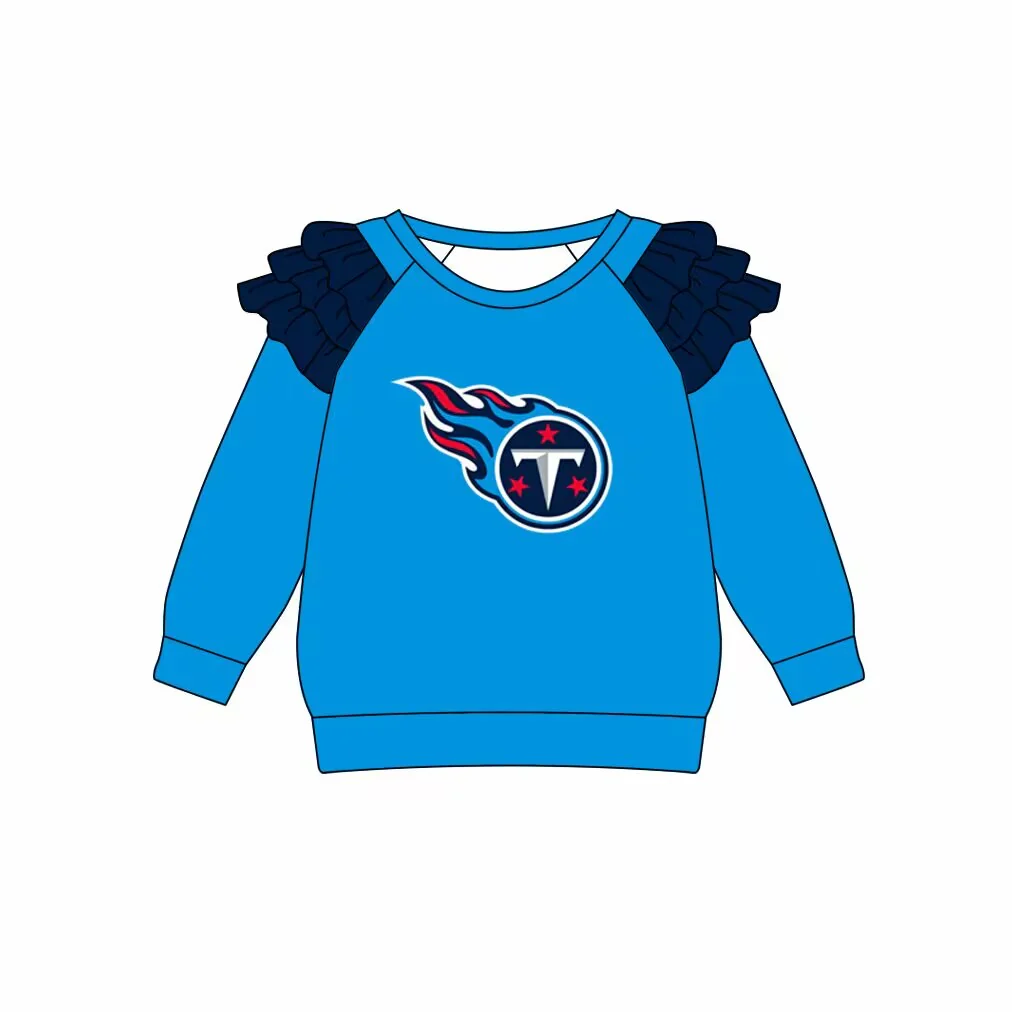 Deadline October 29 custom no moq eta 6-8weeks Blue flame T-shirt with long sleeves