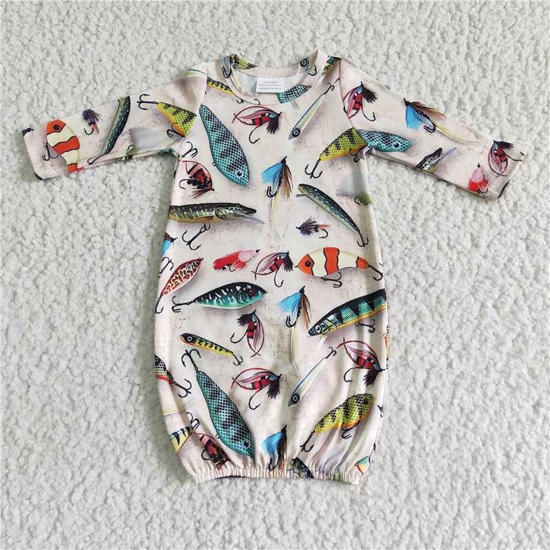 RTS NO MOQ(In Stock) NB0004 Baby Fish Long-Sleeved Bathrobe