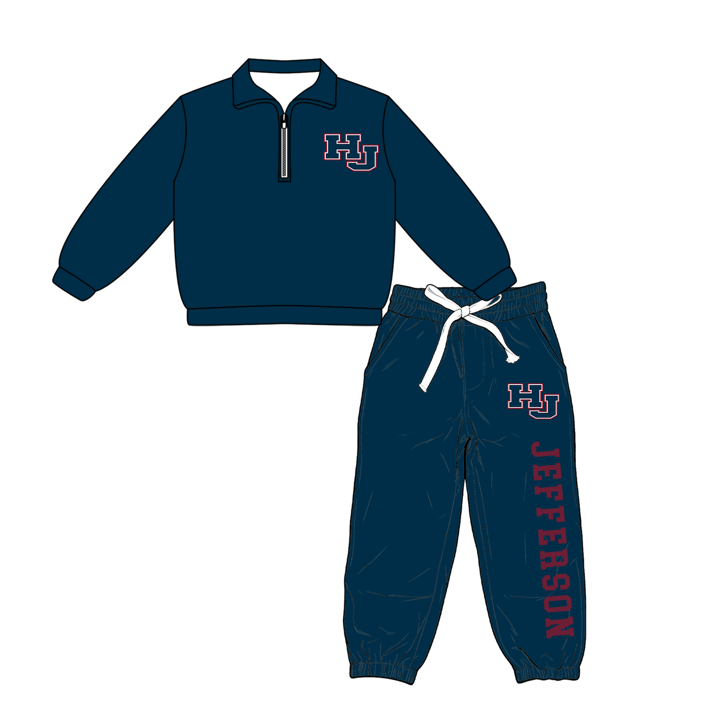 custom moq 5 mix size XY070301 Baby Kids Navy Blue Top And Pants Daily Clothes Sets