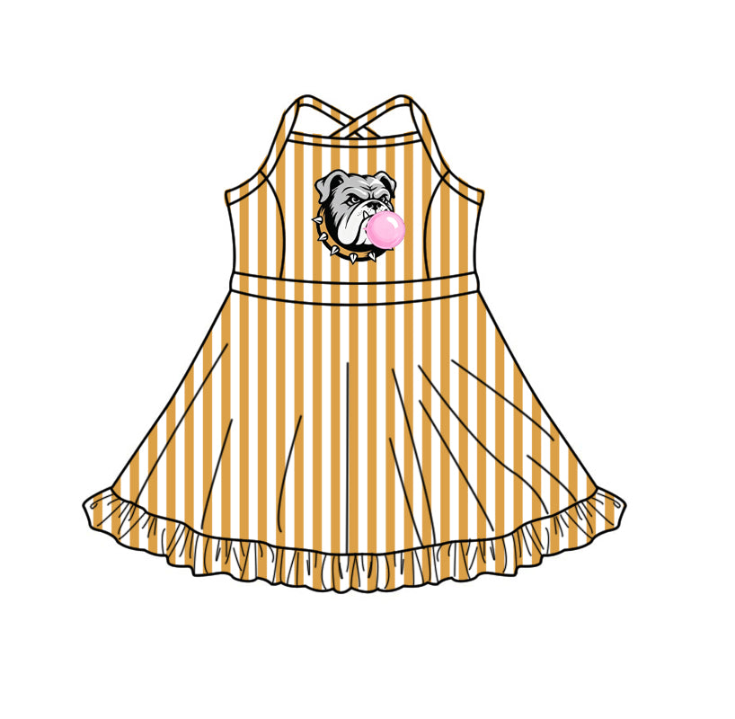 custom moq 5 mix size XY071706 Baby Girls Stripe Strap Knee Length Activity Wear Yoga Skort Dress