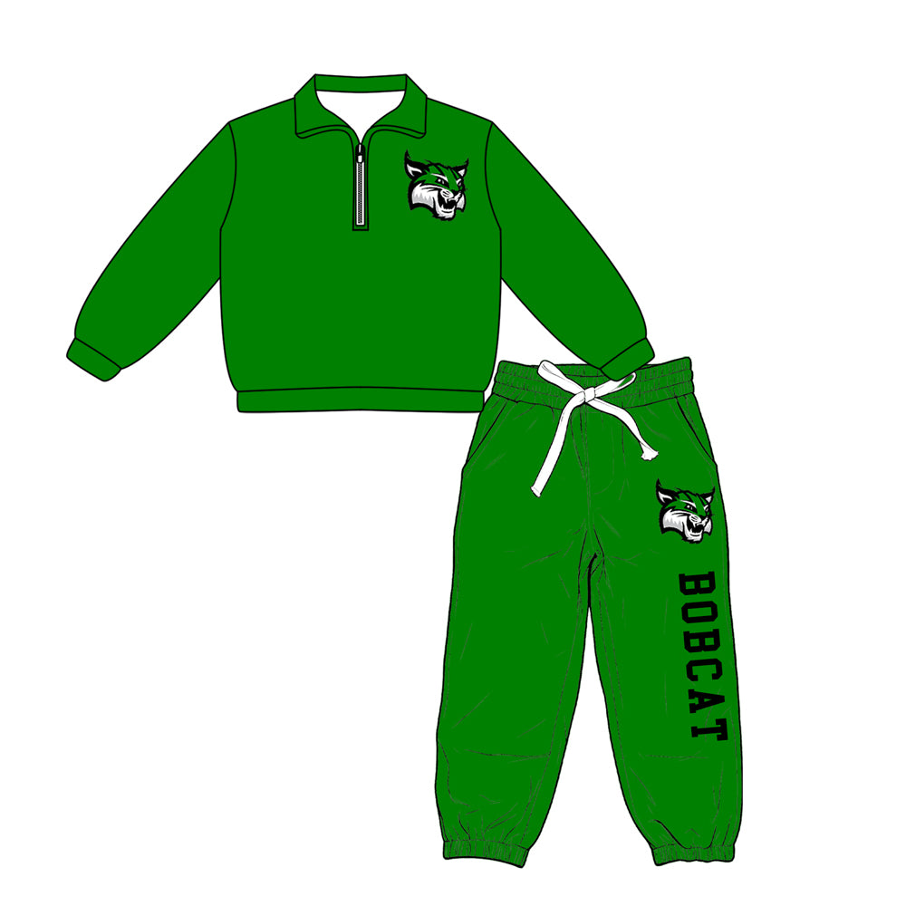 custom moq 5 mix size XY070404 Baby Kids Green Top And Pants Casual Fashion Outfit Set