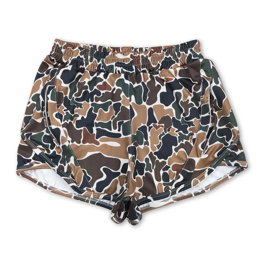 RTS NO MOQ Sibling Adult Women Gray Leopard Yoga Summer Shorts