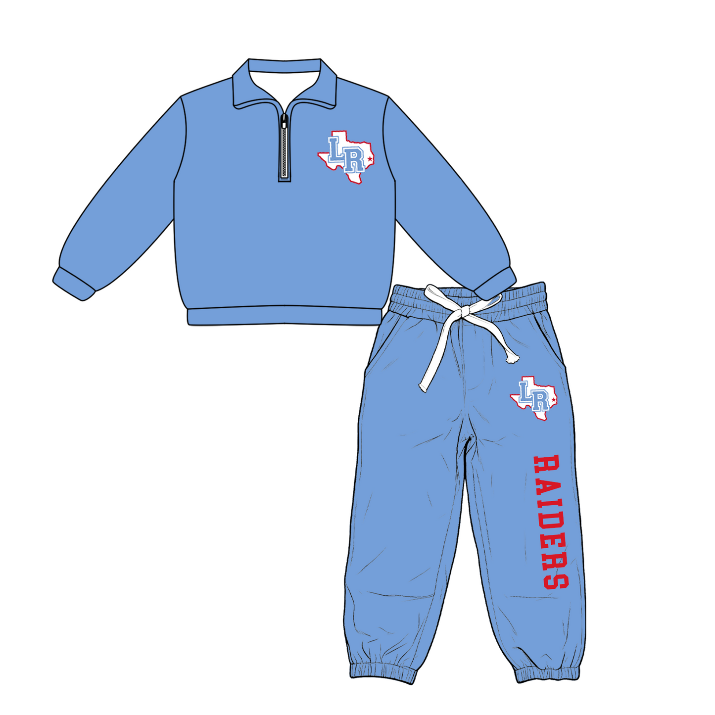 custom moq 5 mix size XY070305 Baby Kids Light Blue Top And Pants Daily Clothes Sets