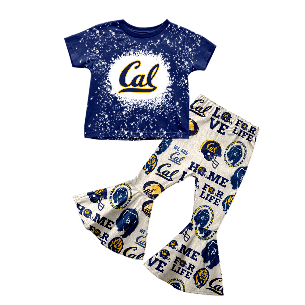 baby girl clothes team navy blue top pants toddler girl summer outfit
