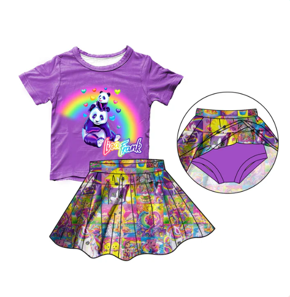 Deadline April 22 lisa frank purple top with shorts sets