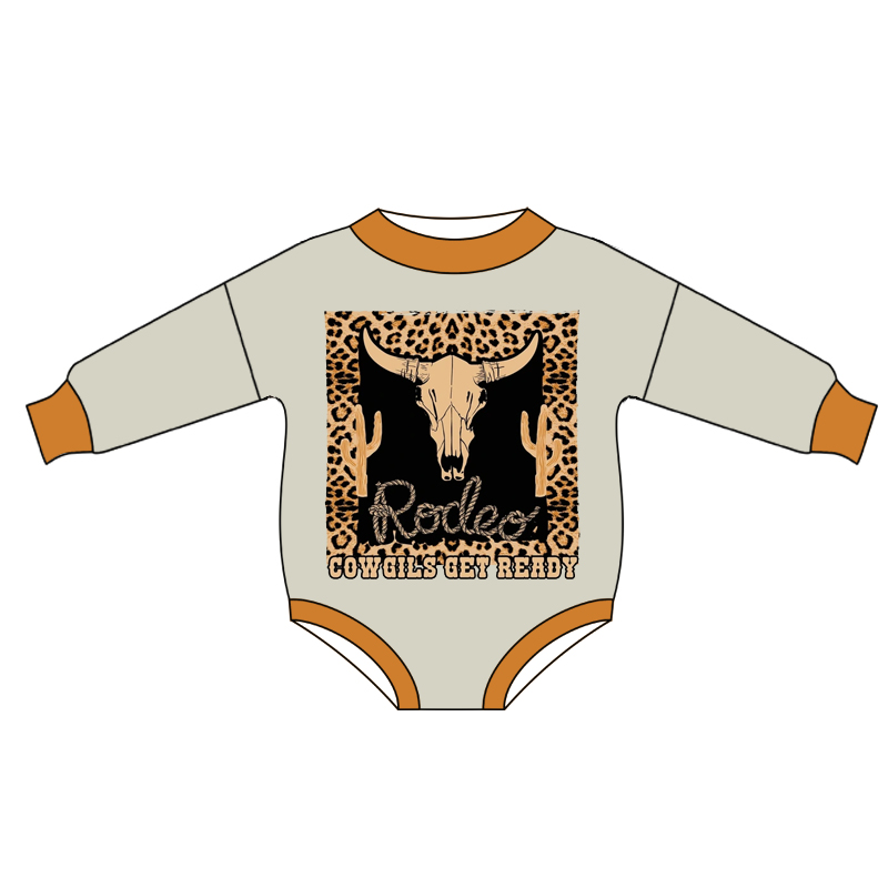 Custom moq 5 each style eta 6-7weeks baby boy clothes cow head long sleeve romper-25.8.5