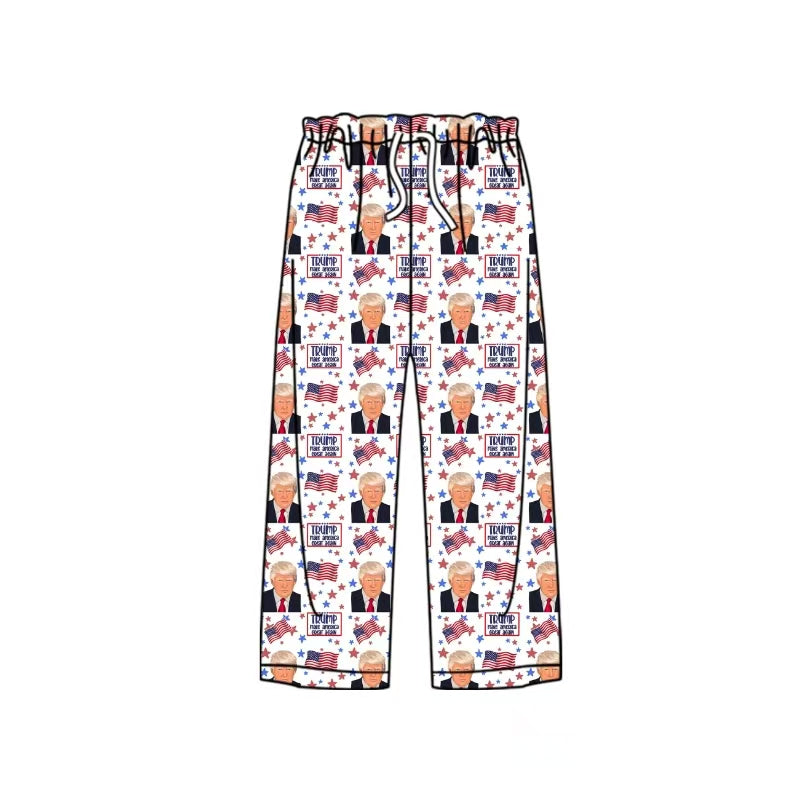 Deadline October 2 custom no moq eta 6-8weeks Adult five-pointed star-business card-character pattern white straight trousers