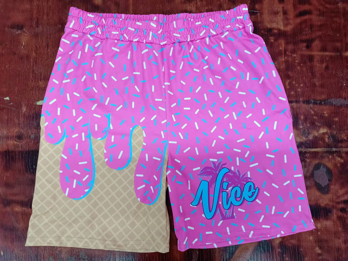 Custom moq 3 eta 6-7weeks kids clothes pink Beach Summer Shorts-25.5.12