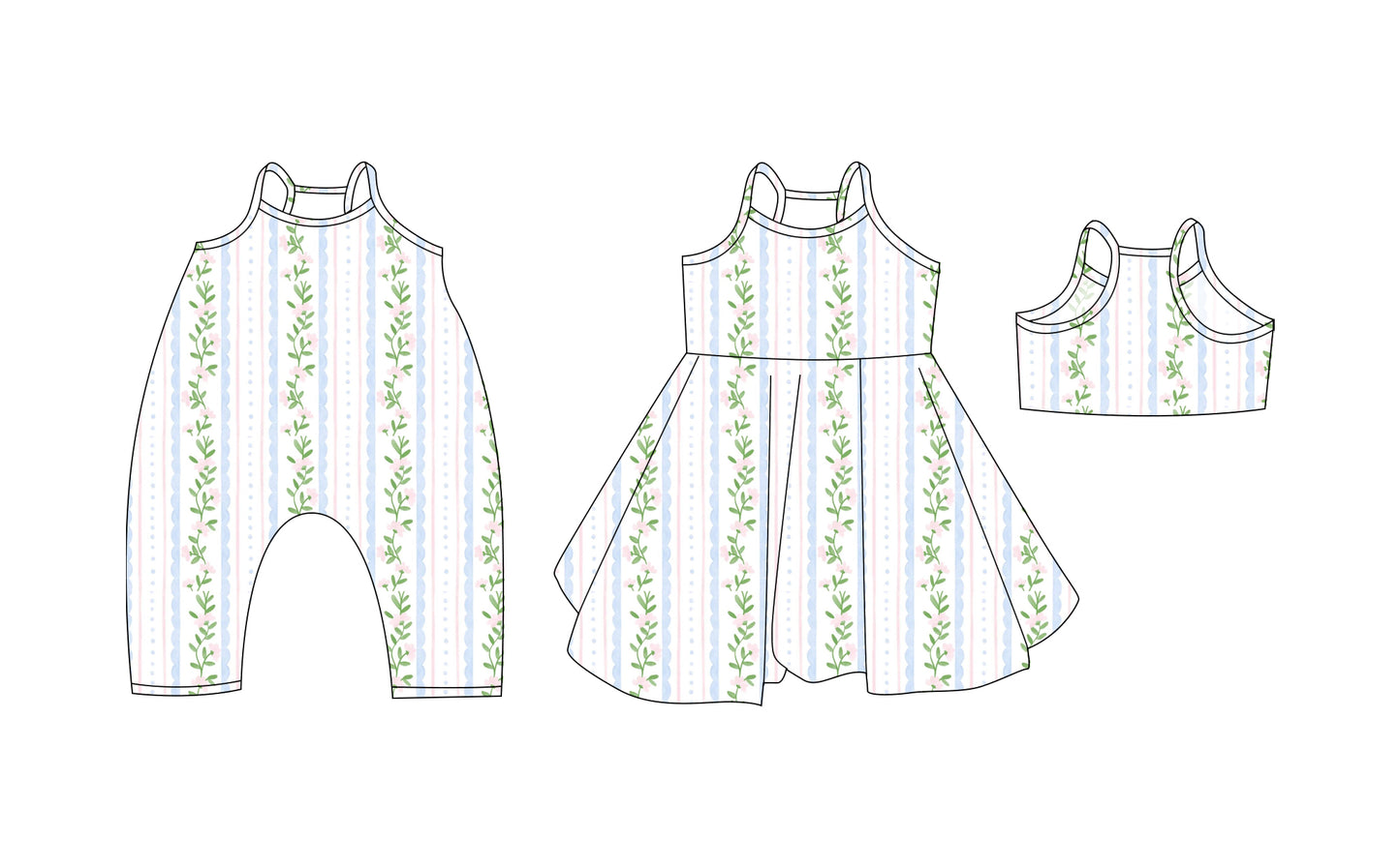 3.20 custom each style moq 5eta 4-6week Sibling Sisters floral baby girl short sleeve dress and rompers match family design