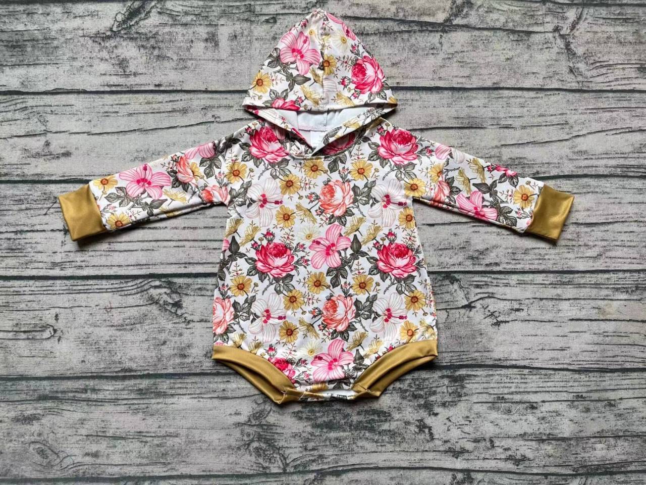 Floral Hooded Long Sleeve Bodysuit