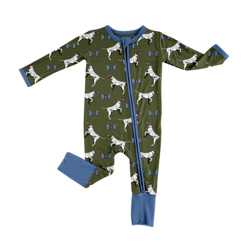 10.24 custom each style moq 5eta 4-6week Sibling puppy bow baby boys sets and rompers match family design