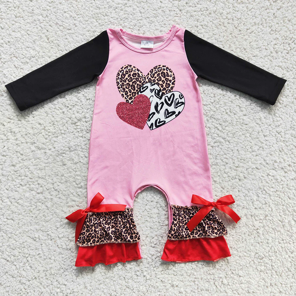 RTS NO MOQ Sibling Baby girl clothes Valentine love long-sleeved trousers suit & rompers