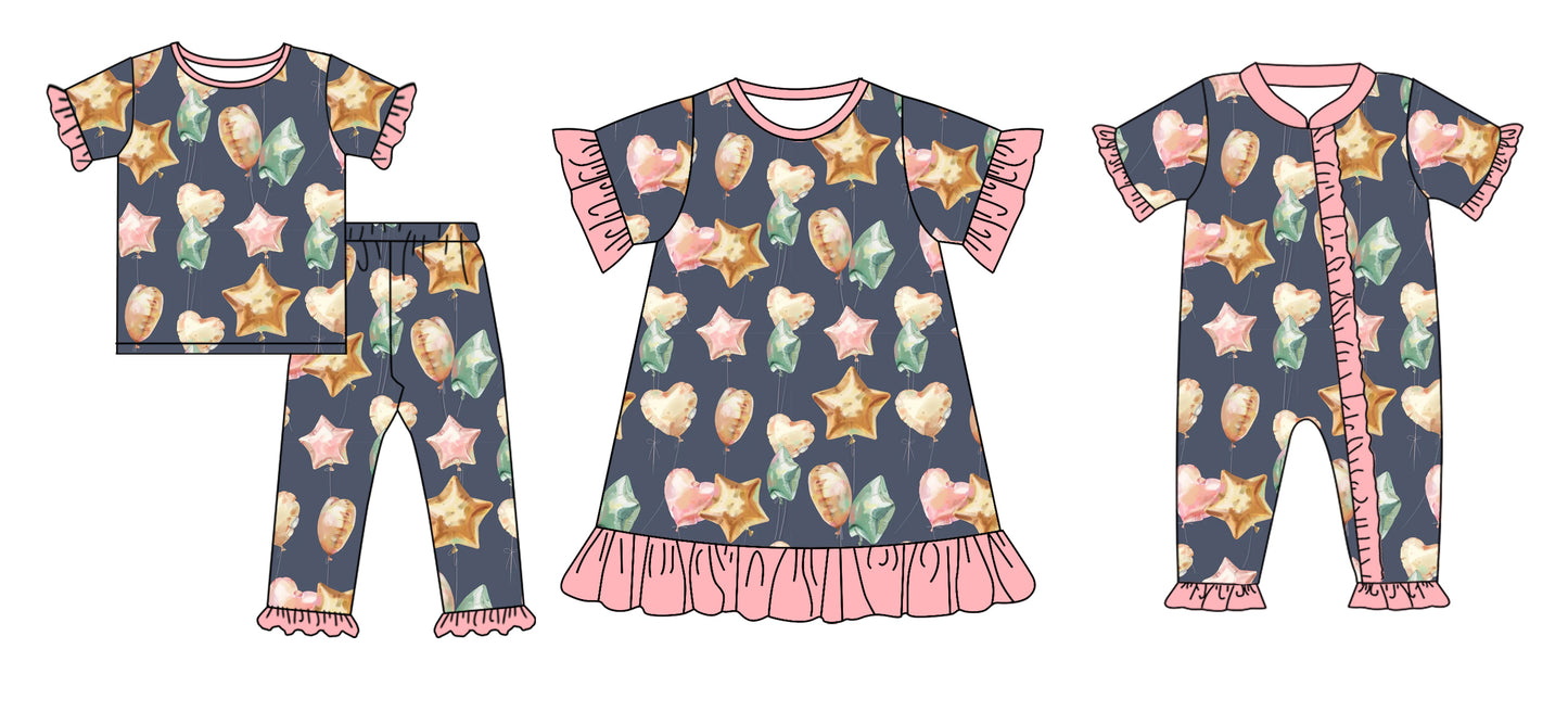 11.30 custom each style moq 5eta 4-6week Sibling Sister stars love baby girl sets and dress and rompers match family design