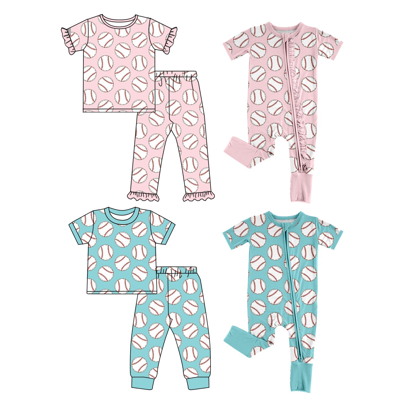 12.6 custom each style moq 5eta 4-6week Sibling Sister baseball baby girl sets 1 and sets 2 and boy rompers and girl romper match family design