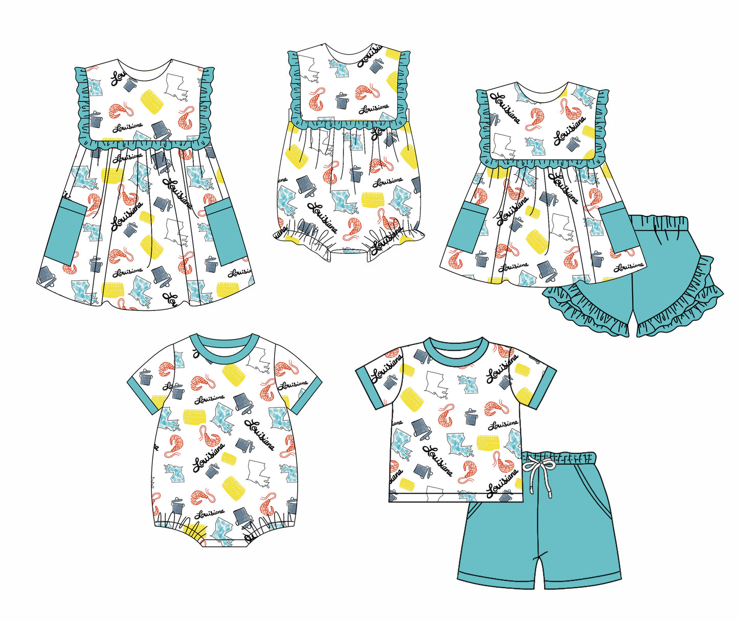 11.29 custom each style moq 5eta 4-6week Sibling Sister baby girl short sleeve shorts sets and sets 2 and girls romper and boy romper and dress match design