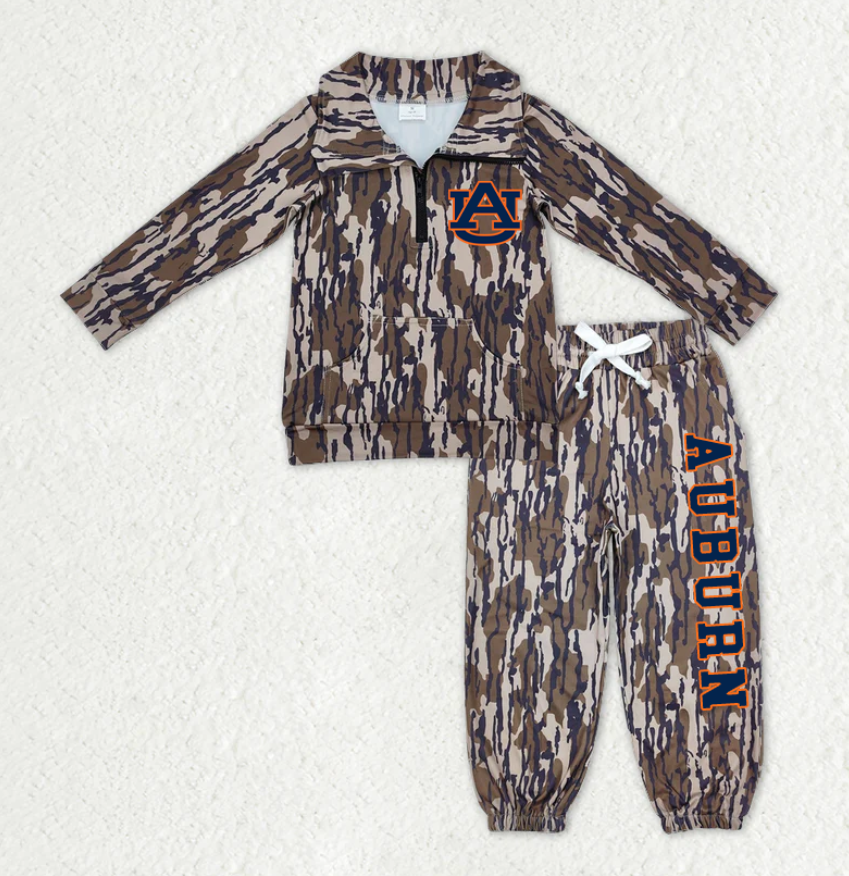 Custom moq 5 mix size milk silk summer teams baby boys clothes camouflage long sleeve pants sets-25.11.12