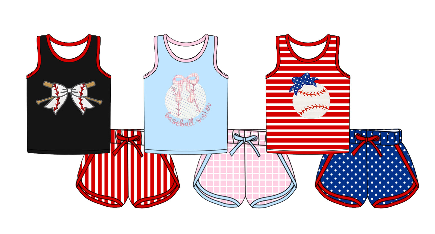 3.4 custom each style moq 5eta 4-6week Sibling Sister baby girls short sleeve set and set 7 match design