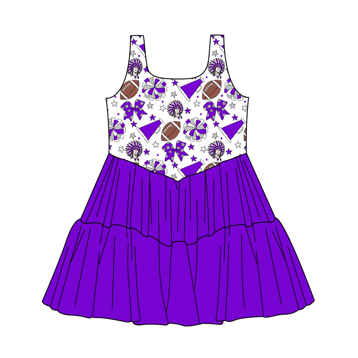 Custom moq 5 mix size milk silk summer teams Baby Girls Purple Stars Sleeveless Knee-Length Dress Cute Clothing for Little Girls