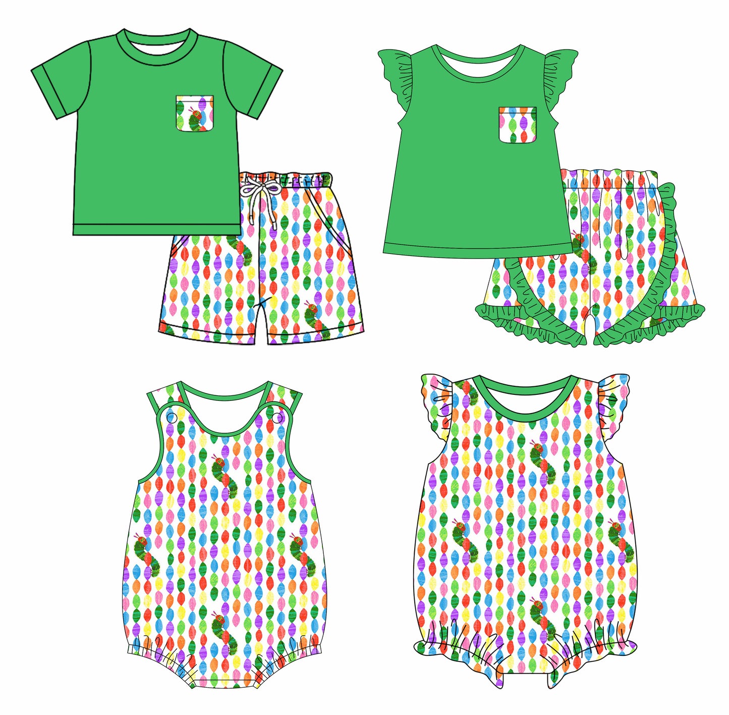 2.27 custom each style moq 5eta 4-6week Sibling Sister baby girl short sleeve shorts sets and sets 2 and boy romper and girl romper match design