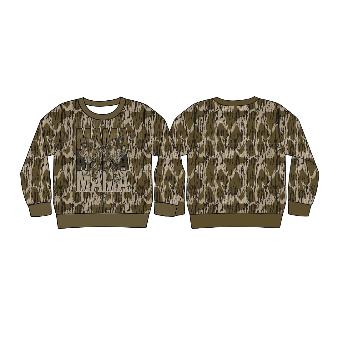 10.24 custom each style moq 5 eta 4-6week baby boys clothes MAMA camouflage bow long sleeve top