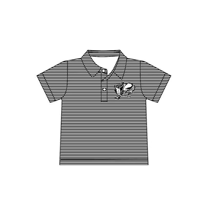 Custom moq 5 each style eta 6-7weeks baby girl clothes team striped short sleeve top-25.8.21