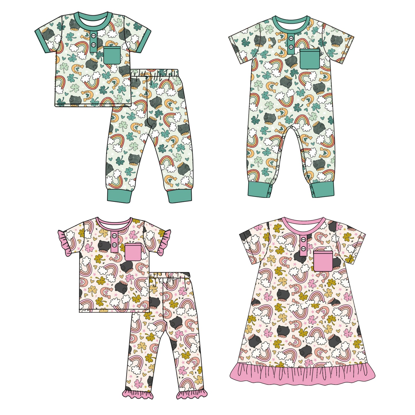 25.9.25 custom each style moq 8 eta 6-8week Sibling Sister baby short sleeve pants sets 2 and romper and dress match design