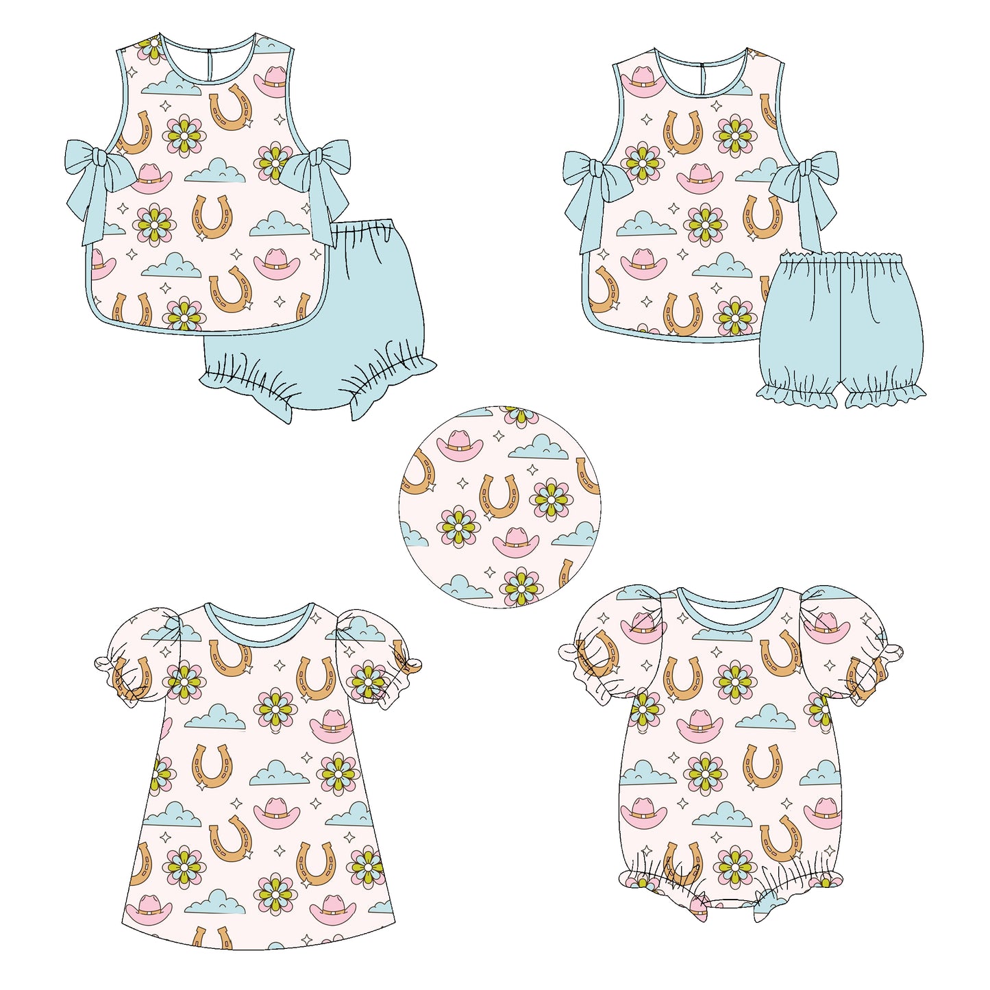 11.11 custom each style moq 5eta 4-6week Sibling Sister hat baby girl short sleeve shorts sets and briefs sets 2 and girls romper and dress match design