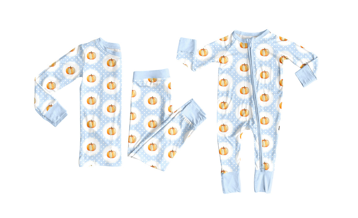 25.8.5 custom each style moq 5eta 4-6week Sibling Sister pumpkin blue baby boy long sleeve pants sets and rompers match family design