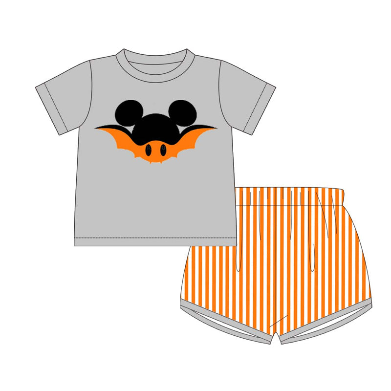 custom moq 5 eta 5-6weeks Custom Halloween Pumpkin Ghost i love boo Sister Match gray sets
