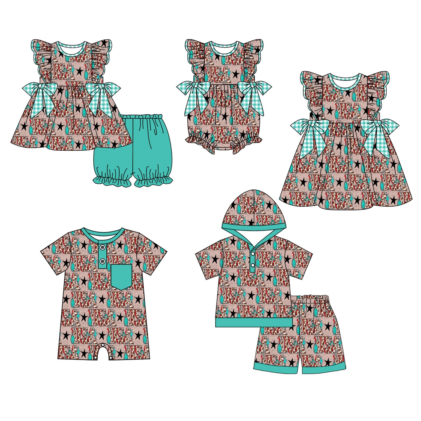 11.29 custom each style moq 5eta 4-6week Sibling Sister USA baby girl short sleeve shorts sets and sets 2 and girls romper and boy romper and dress match design
